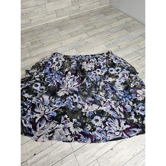 Greylin Y2K Gauze Chiffon Ruffled 3-tier Mini Skirt Black/Blue/Purple, Size M - Picture 2 of 6